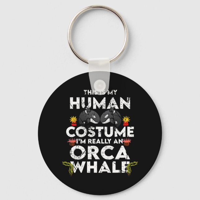 Hilarious Orca Halloween Costume  Keychain (Front)