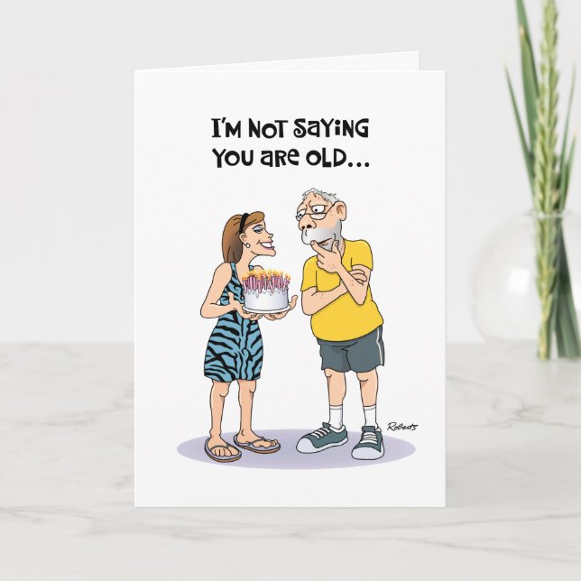 Hilarious "Over the Hill" Birthday Card (Front)