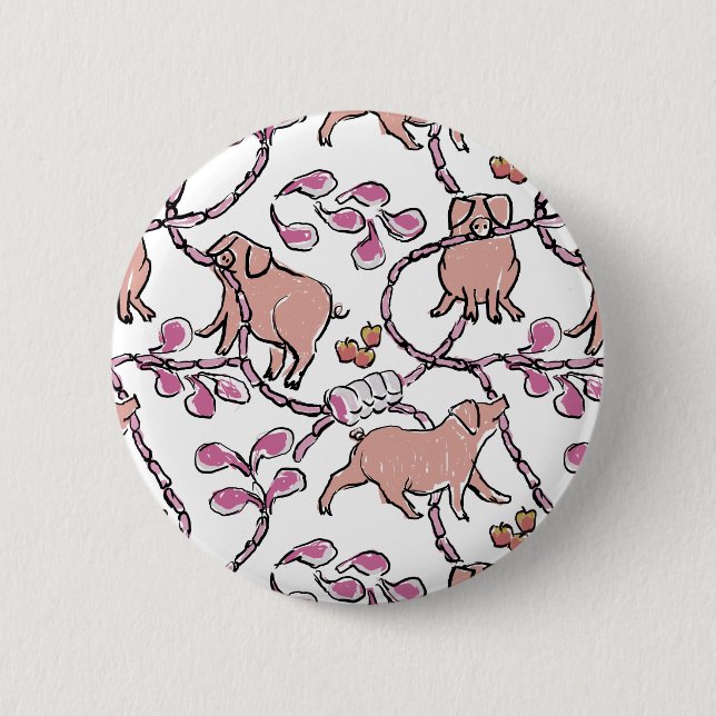 Hilarious pattern Chinese Pig Year Choose Colour B 2 Inch Round Button (Front)
