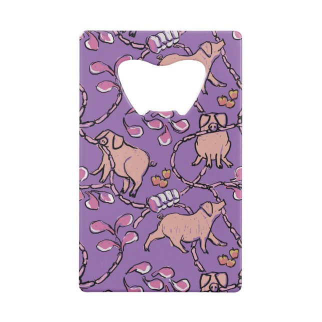 Hilarious pattern Chinese Pig Year Choose Colour O Credit Card Bottle Opener (Back)