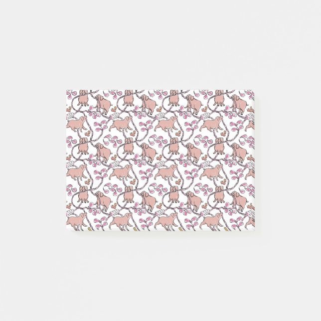 Hilarious pattern Chinese Pig Year Choose Colour P Post-it Notes (Front)