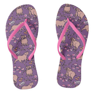 Hilarious pattern Chinese Pig Year Choose Colour W Flip Flops