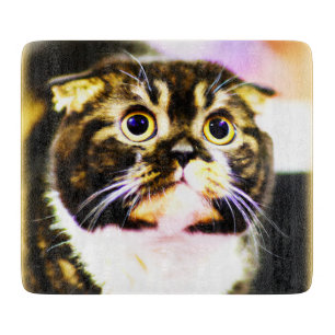 Hilarious Photo of a Funny Cat. Buy Now Cutting Board