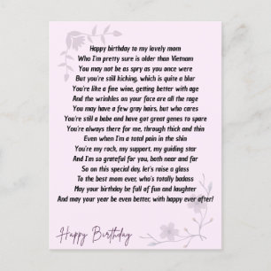 Hilarious Poem for Mom Postcard