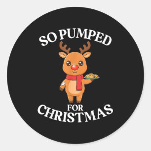 Hilarious Pumped T1D Diabetes So Reindeer 1 Type Classic Round Sticker