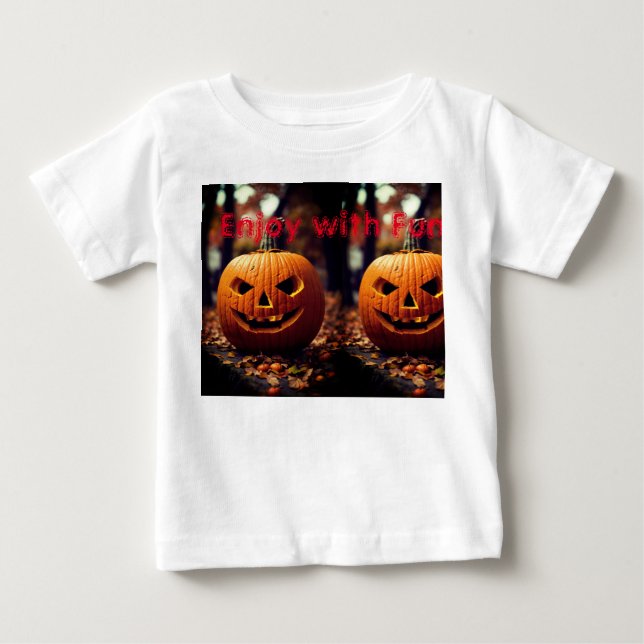 Hilarious Pumpkin Print T-Shirt . (Front)