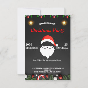 Hilarious Santa Christmas Invitation Festive & Fun