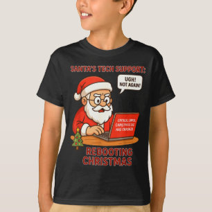 Hilarious Santa Support s Rebooting Humor Tech Com T-Shirt