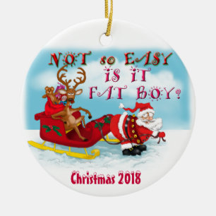 Hilarious Santa with reindeer Ornament