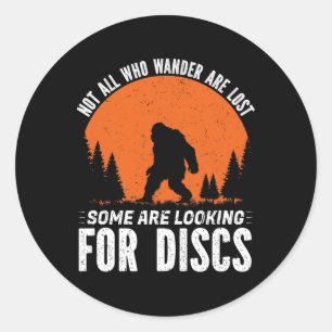 Hilarious Sasquatch Disc Golf Player Funny Graphic Classic Round Sticker