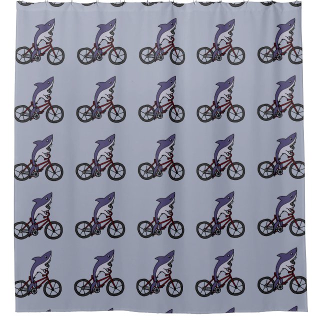 Hilarious Shark Riding Bicycle Art (Front)