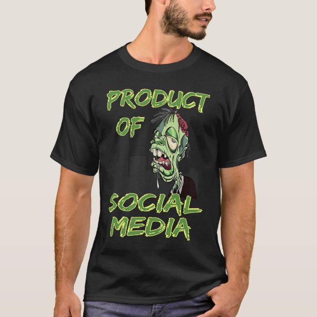 Hilarious Social Media Programming Zombie Meme T-Shirt (Front)