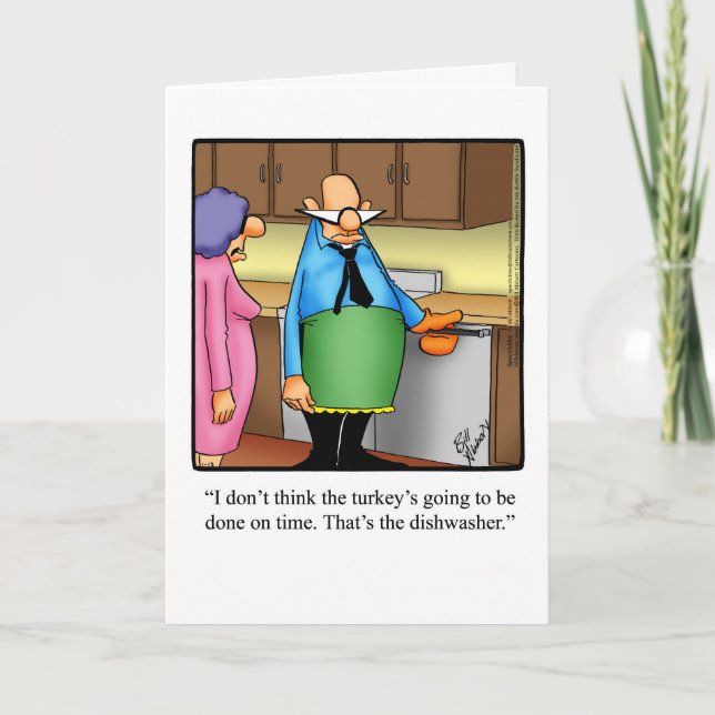 Hilarious Thanksgiving Humour Greeting Card  (Front)