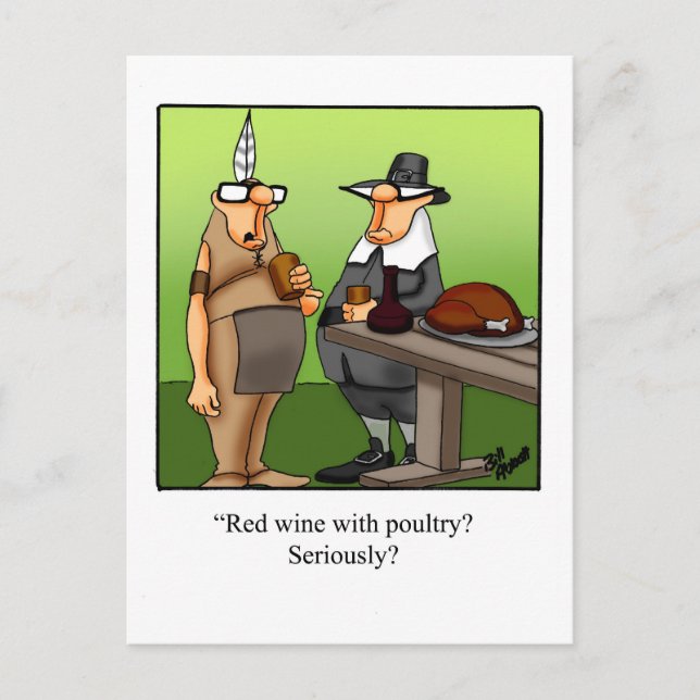 Hilarious Thanksgiving Humour Postcard (Front)