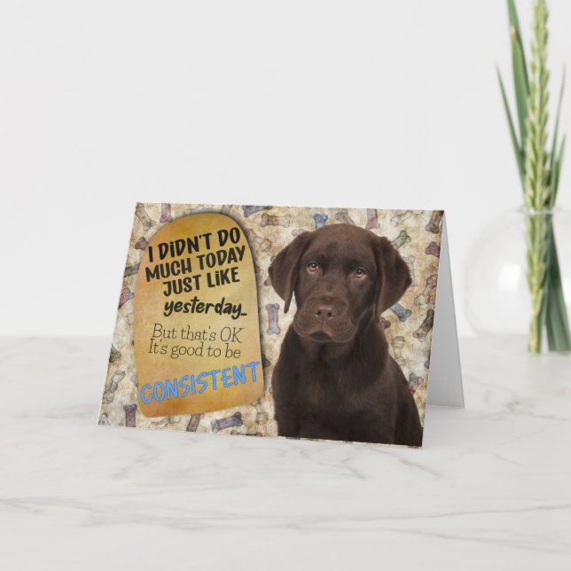 Hilarious thought from your Labrador Birthday  Card (Front)