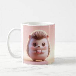 Hilarious Valentine Hedgehog 3D Look Front & Back Coffee Mug