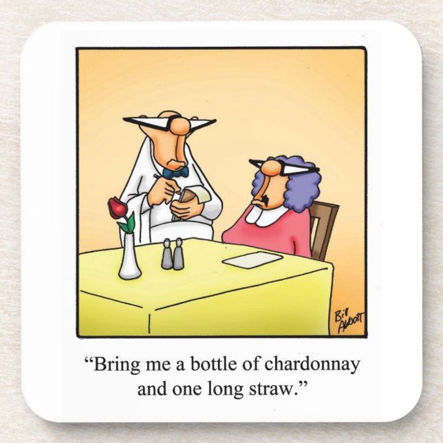 Hilarious Wine Humour Coaster Gift (Front)