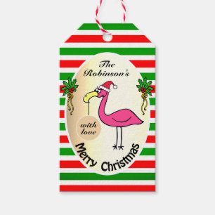 Hilarious Xmas Flamingo Custom To and From Funny Gift Tags