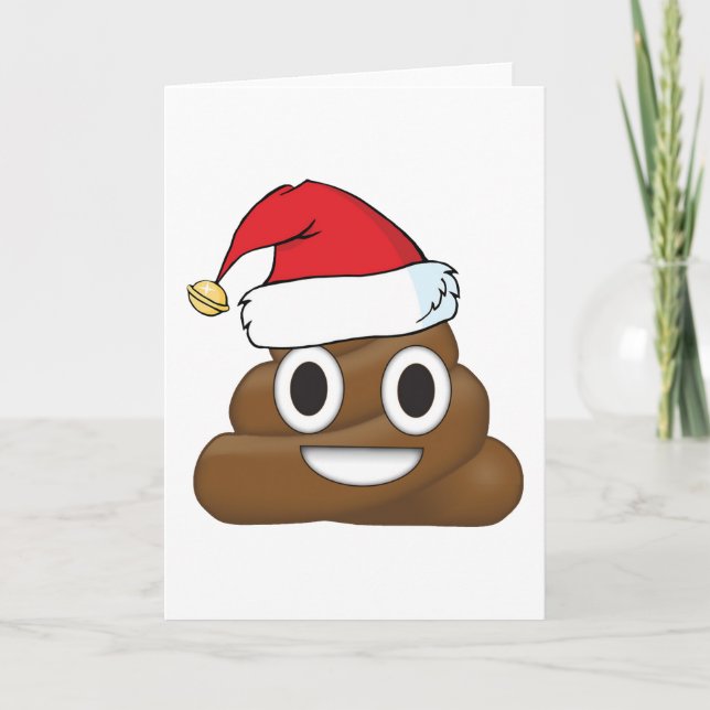 Hilarious Xmas Poop Emoji Holiday Card (Front)