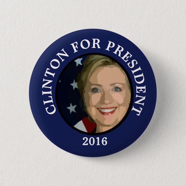 Hilary Clinton For President 2016 Button (Front)