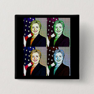 Hilary Clinton Memorabilia Digital Art Button