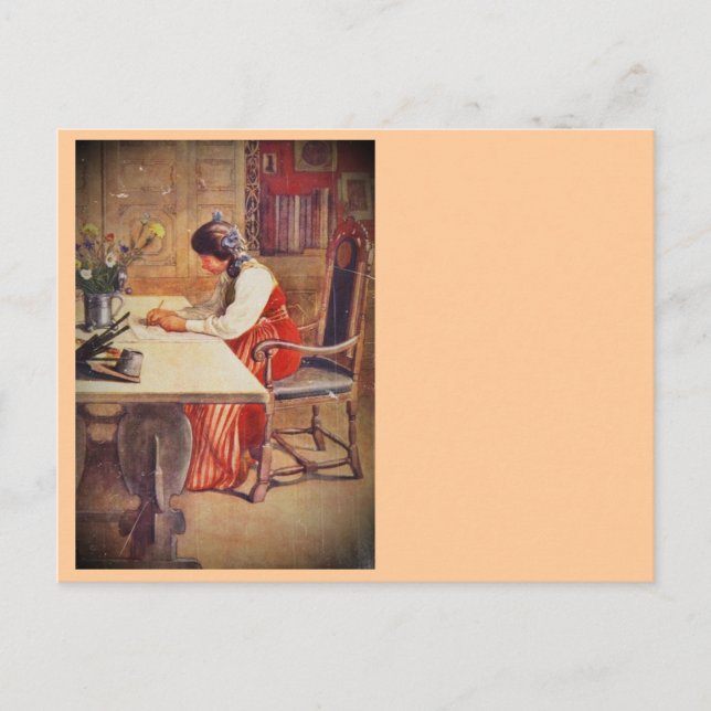 Hilda at the Art Table Postcard (Front)