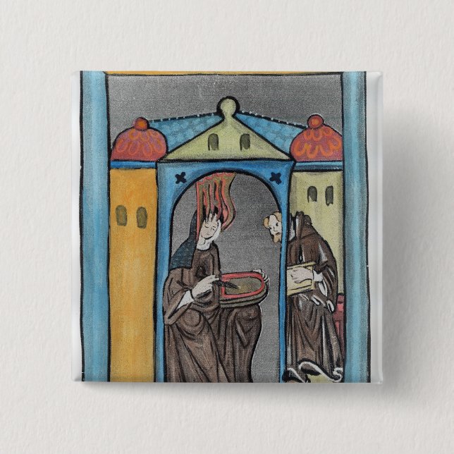 Hildegard of Bingen 2 Inch Square Button (Front)
