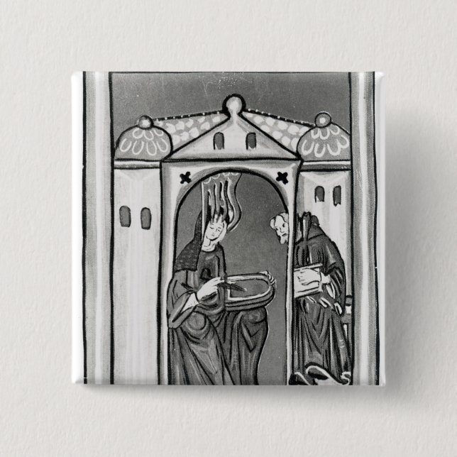 Hildegard of Bingen 2 Inch Square Button (Front)