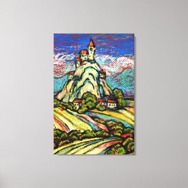 Hill Castle Imaginaire toile Imprimer (Recto)