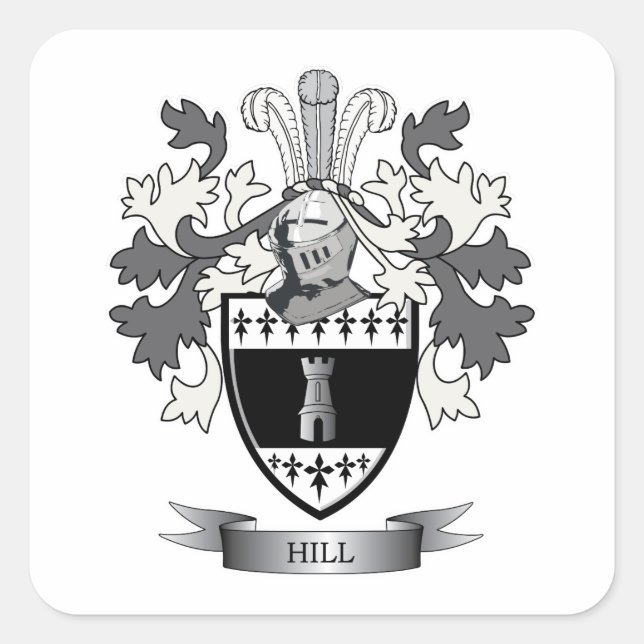 Hill Coat of Arms Square Sticker (Front)