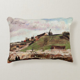 Hill of Montmartre with Quarry by Vincent van Gogh Accent Pillow