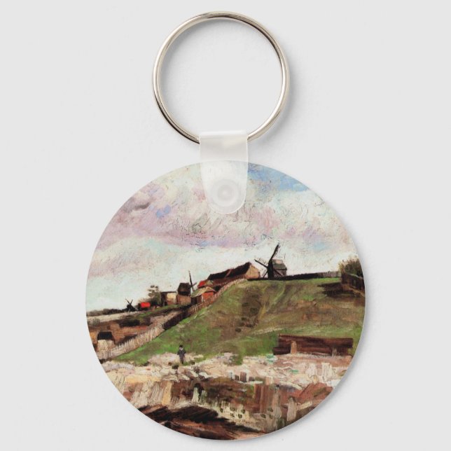 Hill of Montmartre with Quarry by Vincent van Gogh Keychain (Front)