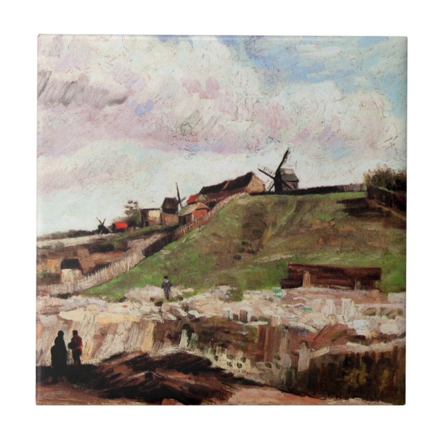Hill of Montmartre with Quarry by Vincent van Gogh Tile (Front)