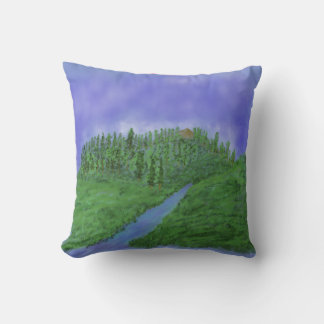 Hill & stream throw pillow