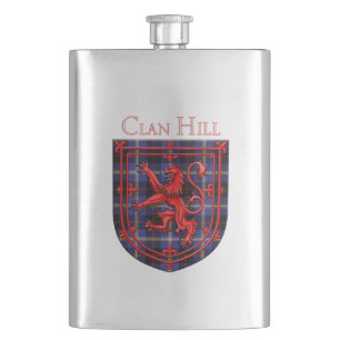 Hill Tartan Scottish Plaid Lion Rampant Hip Flask
