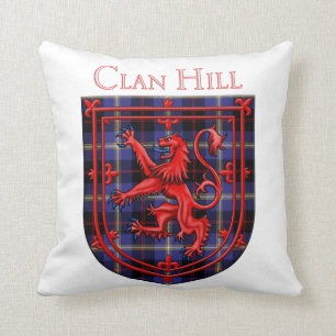 Hill Tartan Scottish Plaid Lion Rampant Throw Pillow
