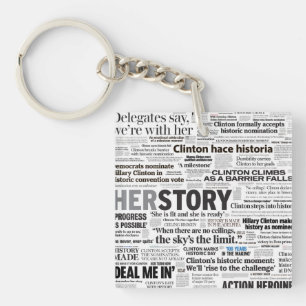 Hillary 2016 Historic Headline Keychain