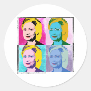hillary 2016 pop art - - classic round sticker