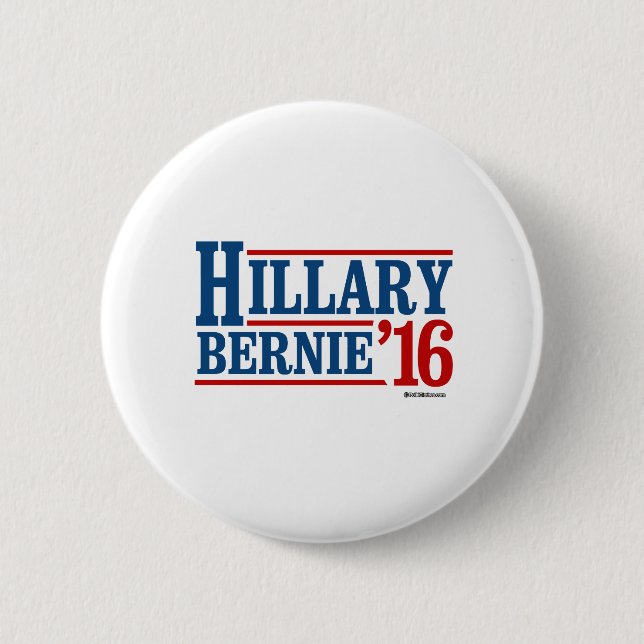 Hillary and Bernie in 2016 2 Inch Round Button (Front)