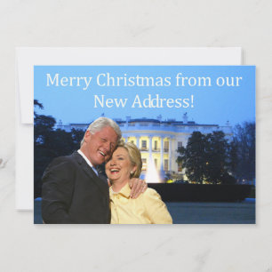 Hillary & Bill New Address Christmas card