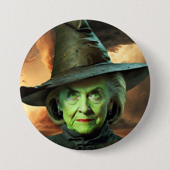 Hillary Cinton Wicked Witch of The United States  3 Inch Round Button (Front)