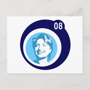 hillary clinton 08. blue bubbles. postcard