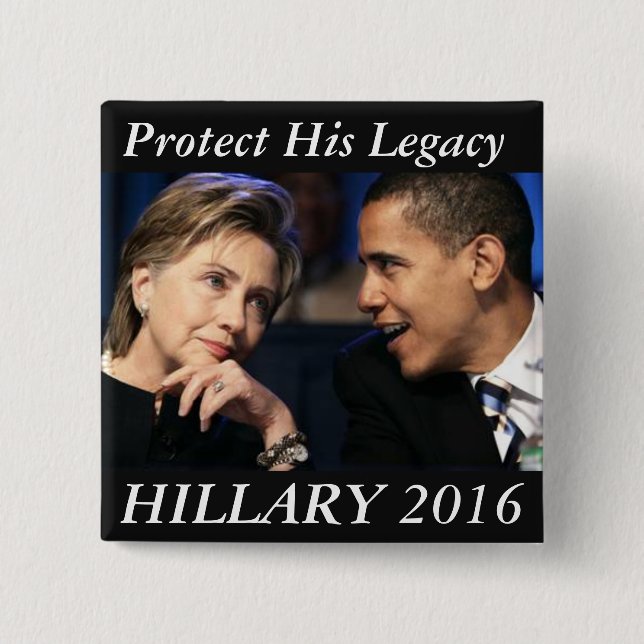 Hillary Clinton 2016 2 Inch Square Button (Front)