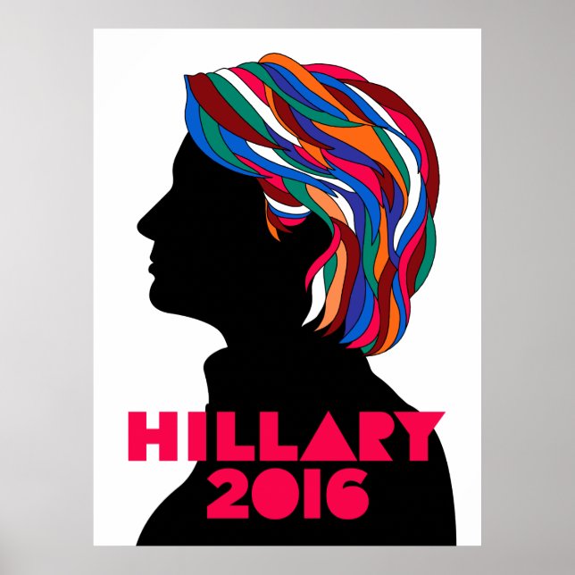 Hillary Clinton 2016 Campaign Retro Poster (Large) (Front)
