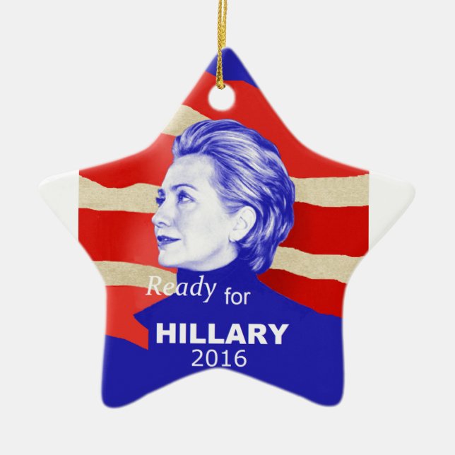 Hillary Clinton 2016 Ceramic Ornament (Front)