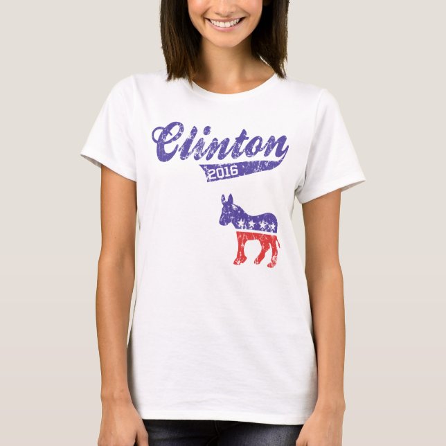 Hillary Clinton 2016 Democrats Sporty T-Shirt (Front)