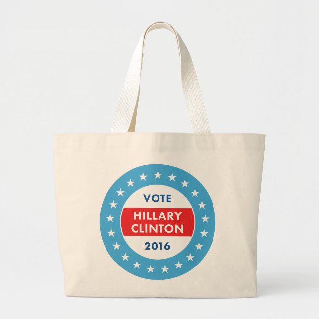 Hillary Clinton 2016 Large Tote Bag (Front)