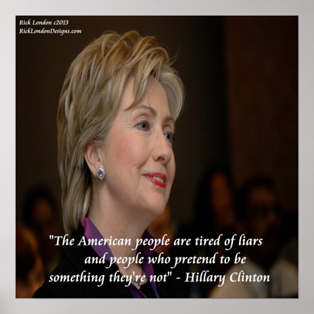 Hillary Clinton America & Liars Quote Poster (Front)