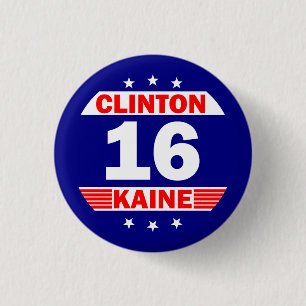 Hillary Clinton and Tim Kaine 2016 1 Inch Round Button