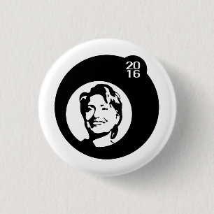 hillary clinton black bubble 1 inch round button